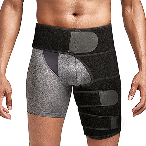 Hip Brace, Thigh Support with Lumber Belt Sciatica Relief Wrap Groin Support, Adjustable Hamstring Compression Sleeve for Pulled Injury Strain Tendonitis and Recovery, Fits Men Women from Yosoo Health Gear