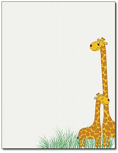 Baby Mama Giraffe Stationery Paper - 80 Sheets - Great for Baby Showers, Birth Announcements, and Children's Party Invitations by Desktop Publishing Supplies, Inc.
