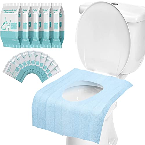 50 Pack Toilet Seat Covers Disposable - Waterproof 16x24 Inch Extra Large Individually Wrapped Toilet Seat Shields Travel Accessories for Adults Kids from Mckanti Ranekie