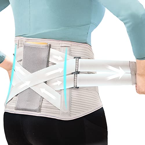 New Upgrade Lower Back Brace for Women&Men- Adjustable Compression Lumbar Support Back Brace for Lower Back Pain- Back Support Belt for Heavy Lifting, Lower Back Pain Relief With Removable Stays (M) from SETHEPACE