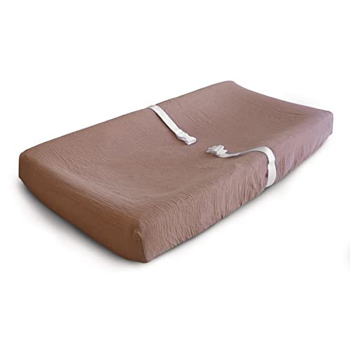 mushie Extra Soft Muslin Fitted Changing Pad Cover (Natural) from mushie