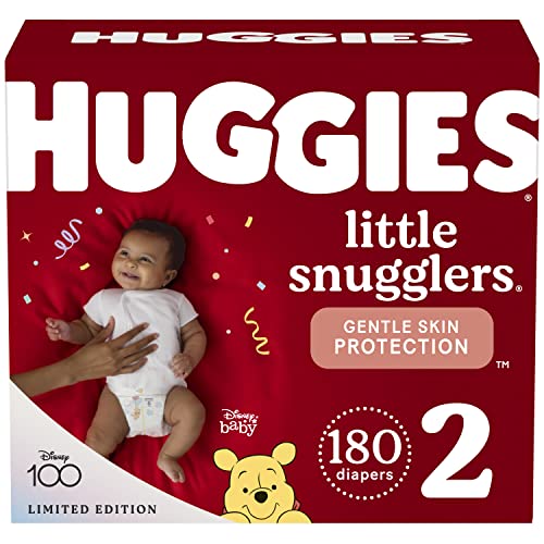 Baby Diapers Size 2, 180 Ct, Huggies Little Snugglers by Kimberly-Clark Corp.