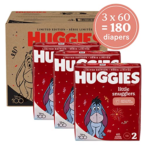 Baby Diapers Size 2, 180 Ct, Huggies Little Snugglers by Kimberly-Clark Corp.