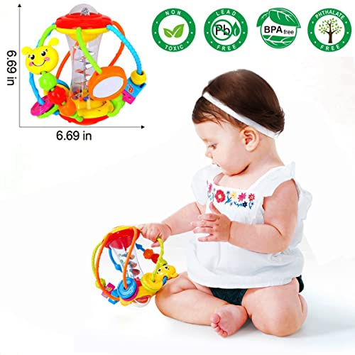 HOLA Baby Toys 6 to 12 Months, Baby Rattles Activity Ball, Shaker, Grab and Spin Rattle, Crawling Educational Toys for 3, 6, 9, 12 Months Baby Infant, Boys, Girls from KiddoGarden
