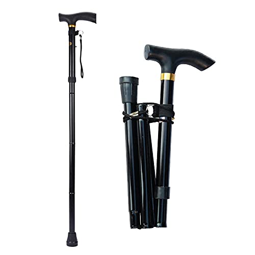 Folding Crutch, Foldable, Light, Adjustable, T-Shaped Handle Portable Crutch Balance Exercise Assist Device (Black) â¦ by lfhyyazhj