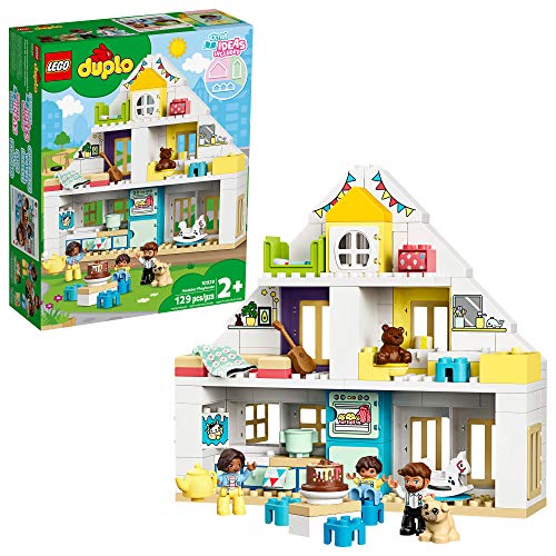 LEGO DUPLO Town Modular Playhouse 10929 Dollhouse with Furniture and a Family, Great Educational Toy for Toddlers (130 Pieces), Multicolor by LEGO