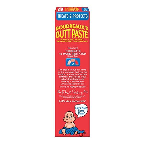 Boudreaux's Butt Paste Diaper Rash Ointment Maximum Tube Paraben Preservative Free, Max Strength, 4 Ounce from Prestige Consumer Healthcare