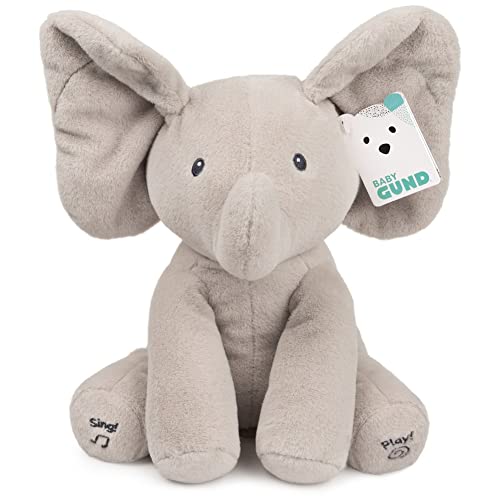 Baby GUND Animated Flappy The Elephant Stuffed Animal Baby Toy Plush, Gray, 12" from Spin Master