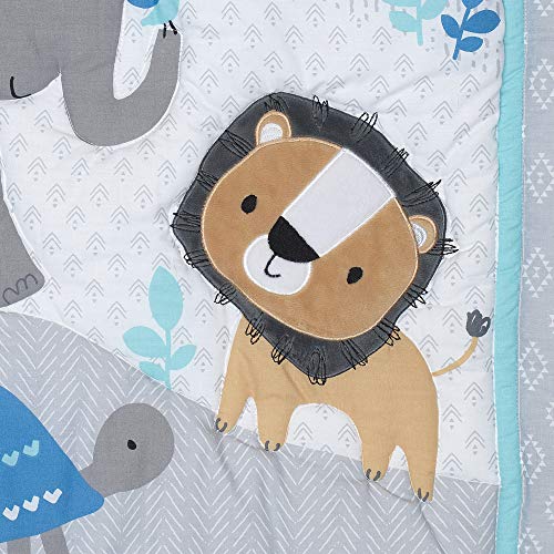 Bedtime Originals Jungle Fun 3-Piece Crib Bedding Set, Blue/Gray by Lambs & Ivy Bedtime