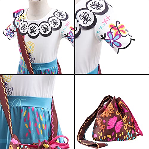 YOJOJOCO Encanto Dress Costume for Girls Mirabel Dress Up for Kids Toddler Isabella Halloween Costume Outfits Cosplay from 