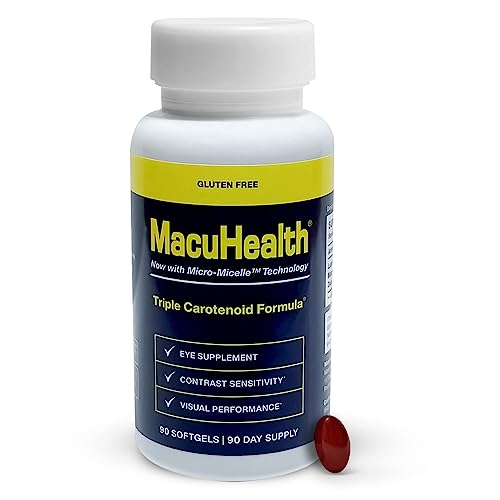 MacuHealth Triple Carotenoid Formula for Adults - Eye Vitamins Lutein and Zeaxanthin, Meso-Zeaxanthin for AMD and Dry Eyes - Complete Essentials Vitamin for Eyes (90 Softgels, 3 Month Supply) from MacuHealth, LLC