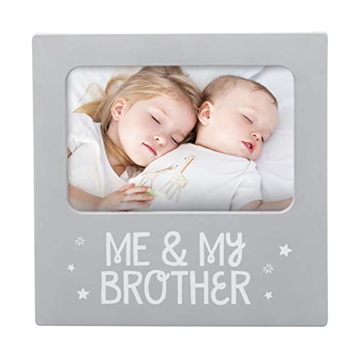 Tiny Ideas 'Me & My Brother' Sentiment Keepsake Frame, Gift for Brother, Big Brother Big Sister Gifts, Gray from Pearhead