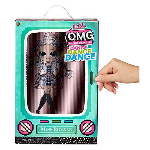 LOL Surprise OMG Dance Dance Dance Miss Royale Fashion Doll with 15 Surprises Including Magic Black Light, Shoes, Hair Brush, Doll Stand and TV Package - Great Gift for Girls Ages 4+ from MGA Entertainment