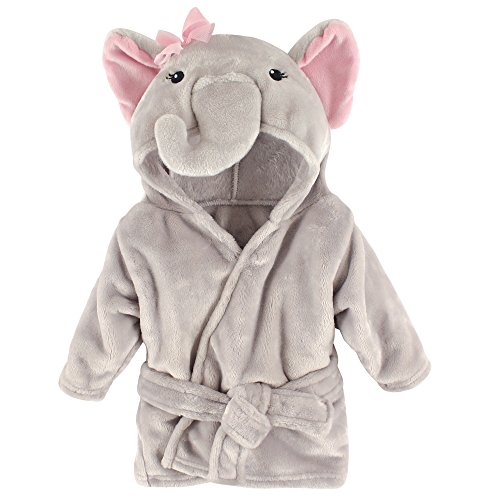 Hudson Baby Unisex Baby Plush Animal Face Robe, Pretty Elephant, One Size, 0-9 Months from Hudson Baby