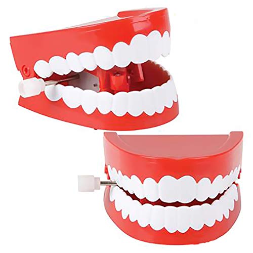 The Dreidel Company Wind Up Teeth Chomping & Chattering Teeth Toys for Kids Birthday Party Favors, Novelty and Gag Gifts, 2.5" Inches (2-Pack) from The Dreidel Company