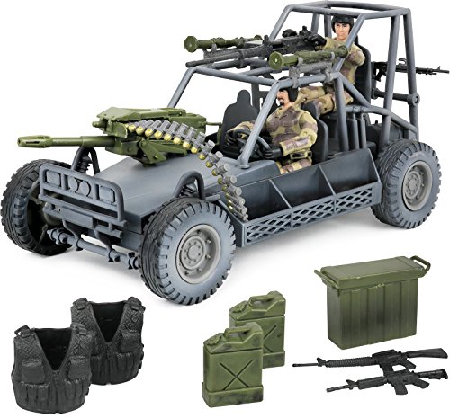 Click N' Play Military Desert Patrol Vehicle (DPV) Buggy 16 Piece Play Set with Accessories from Click N' Play