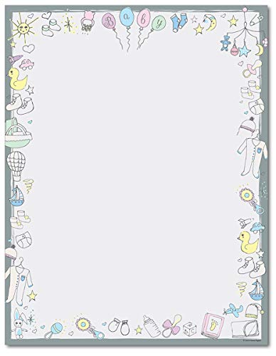 Baby Time Stationery Paper - 80 Sheets - Great for Baby Showers and Birth Announcements from Great Papers