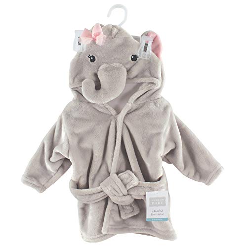 Hudson Baby Unisex Baby Plush Animal Face Robe, Pretty Elephant, One Size, 0-9 Months from Hudson Baby