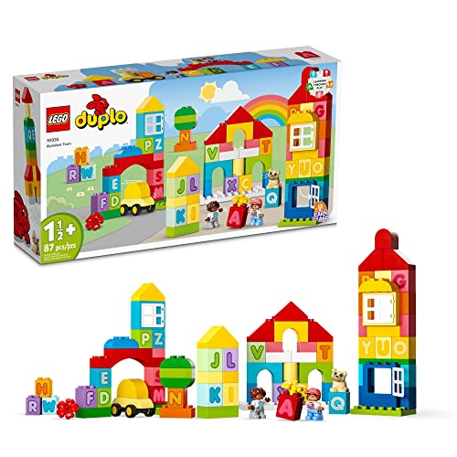 LEGO DUPLO Classic Alphabet Town 10935 Building Toy Set for Toddlers, Boys, and Girls Ages 18 Months+ (87 Pieces) by LEGO