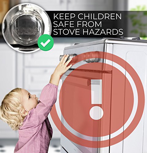 Clear Stove Knob Covers (5 Pack) Child Safety Guards, Large Universal Design - Baby Proof by Jool Baby from Jool Baby Products