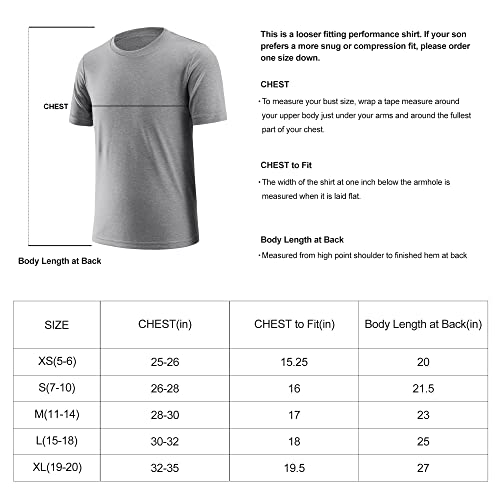Boys' Athletic Shirts Performance Dry-Fit Sports T-Shirts Moisture Wicking Shirts for Boys from BVNSOZ