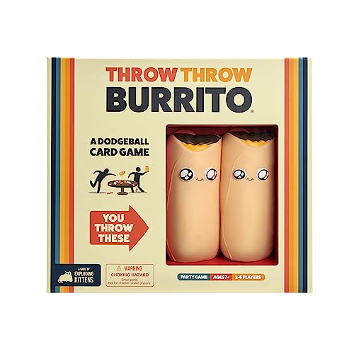Throw Throw Burrito by Exploding Kittens - A Dodgeball Card Game - Family-Friendly Party Games - Card Games for Adults, Teens & Kids - 2-6 Players from Exploding Kittens