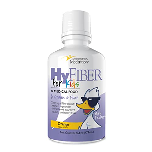 HyFiber Liquid Fiber for Kids in Only One Tablespoon, Supports Regularity and Softer Stools, FOS Prebiotics for Gut Health, 6 Grams of Fiber, 32 Servings per Bottle from Medtrition