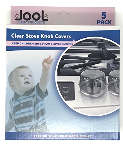 Clear Stove Knob Covers (5 Pack) Child Safety Guards, Large Universal Design - Baby Proof by Jool Baby from Jool Baby Products