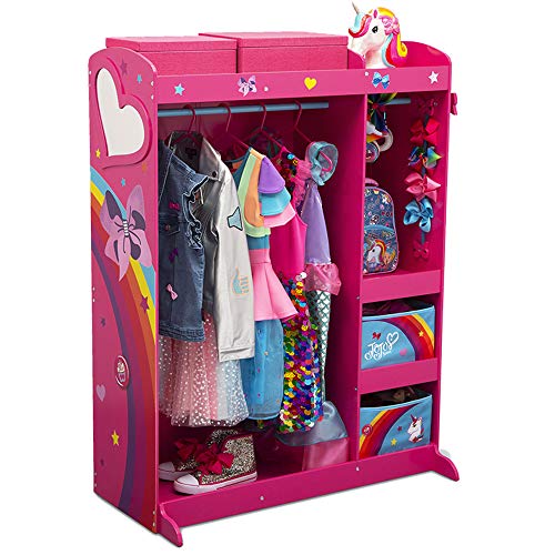 JoJo Siwa Dress & Play Boutique - Pretend Play Costume Storage Closet/Wardrobe for Kids with Mirror & Shelves by Delta Children by Delta Children