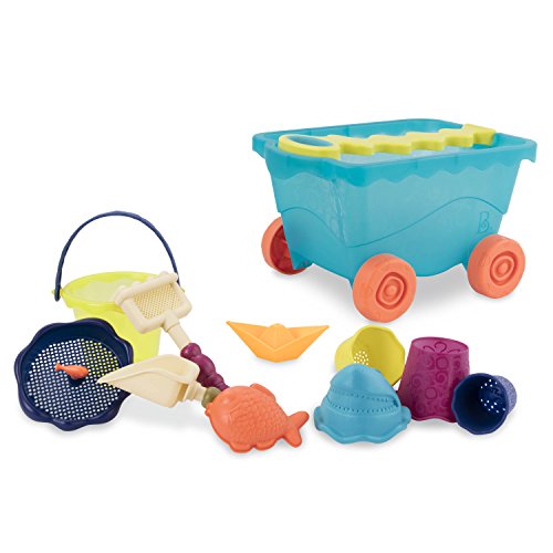 B. toys â Wavy-Wagon â Travel Beach Buggy (Sea Blue) with 11 Funky Sand Toys â Phthalates and BPA Free â 18 m+ by Branford Limited