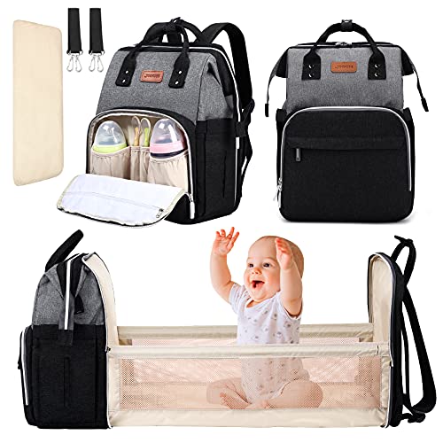 Yoofoss Baby Diaper Bag Backpack, Large Baby Bag Multifunction Diaper Backpack for Baby Girls Boys with USB Charging Port Stroller Straps, Baby Registry Search, Newborn Baby Essential Gifts, Black from 