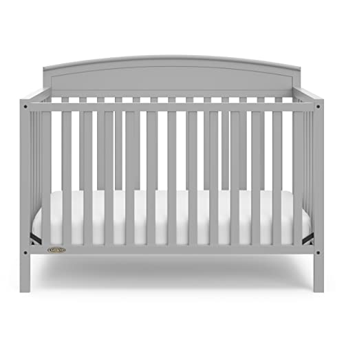 Graco Benton 4-in-1 Convertible Crib (Pebble Gray) Solid Pine and Wood Product Construction, Converts to Toddler Bed, Day Bed, and Full Size Bed (Mattress Not Included) from Storkcraft