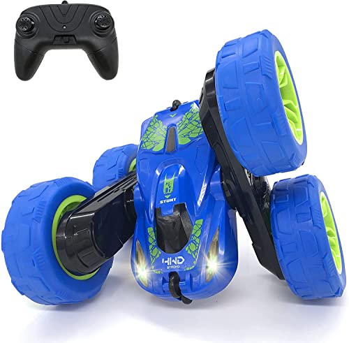 Threeking RC Cars Stunt car Remote Control Car Double Sided 360Â° Flips Rotating 4WD Indoor Outdoor car Toy Present Gift for Boys/Girls Ages 6+ by HUANG BO TOYS FACTORY