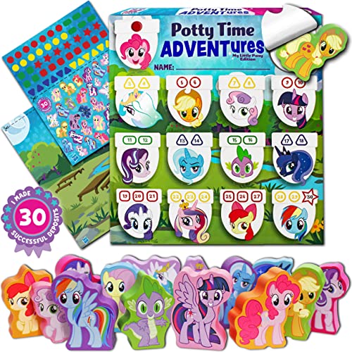 LIL ADVENTS Potty Time Adventures - My Little Pony with 14 Wooden Block Toy Prizes | Potty Training Advent Game | As Seen on Shark Tank | Wood Block Toys, Reward Chart, Activity Board and Stickers from Lil ADVENTS