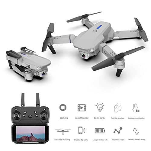 QIUSGE Drone with Camera 1080P HD FPV RC Quadcopter Helicopter, Altitude Hold, One Key Start, Headless Mode,Speed Adjustment Remote Control,Aircraft Toys Gifts for Kids Adult (White 1 Camera) by black friday deals 2022