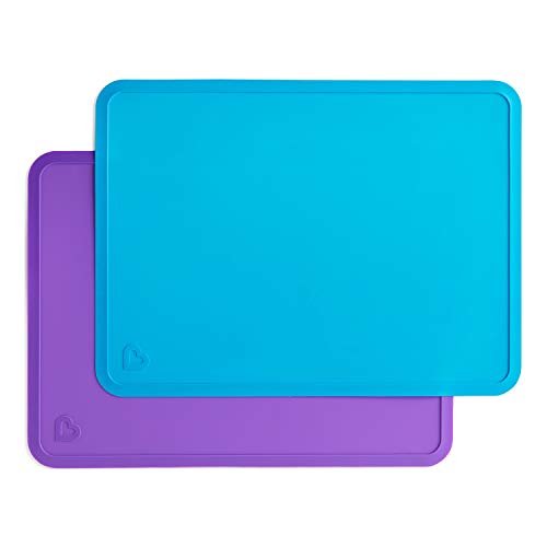 Munchkin Silicone Placemats for Kids, 2 Pack, Blue/Purple by Munchkin