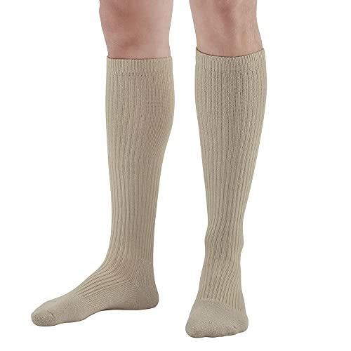 Ames Walker AW Men's Casual 15 20mmHg Compression Knee High Socks Tan XLarge from Ames Walker