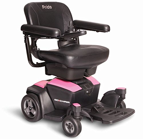 New GO CHAIR Pride Mobility Travel Electric Powerchair + 18AH batteries upgrade (Rose Quartz) by Pride Mobility