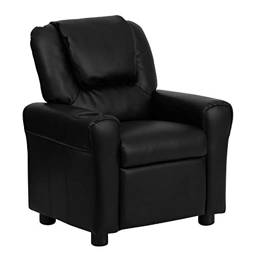 Flash Furniture Contemporary Black LeatherSoft Kids Recliner with Cup Holder and Headrest from Flash Furniture