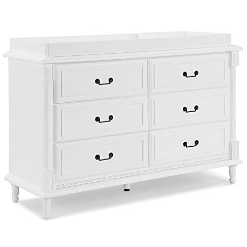 Simmons Kids Juliette 6 Drawer Dresser with Changing Top, Greenguard Gold Certified, Bianca White by Delta Children