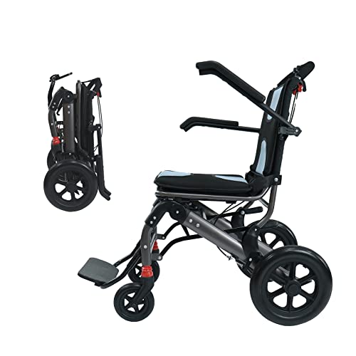 MaiSue 12-inch Wheel Transport Wheelchair Light Weight Portable wheelchairs for Adults Folding Travel Wheelchair (Weight Bearing 330 LBS) by FOSHAN DAHAO MEDICAL TECHNOLOGY CO.,LTD.