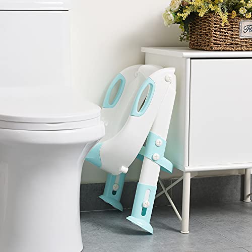 Potty Training Seat with Step Stool Ladder,SKYROKU Potty Training Toilet for Kids Boys Girls Toddlers-Comfortable Safe Potty Seat with Anti-Slip Pads Ladder (Blue) from SKYROKU