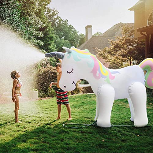 Float Joy Giant Inflatable Unicorn Sprinkler Unicorn Water Toys for Summer Yard and Outdoor Play Kids and Adults Summer Party Favorite by Fun Floats