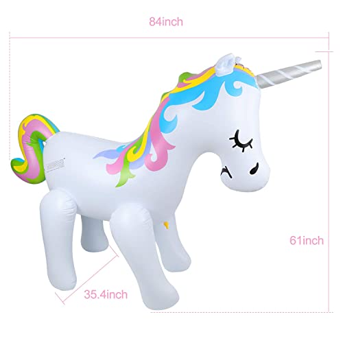 Float Joy Giant Inflatable Unicorn Sprinkler Unicorn Water Toys for Summer Yard and Outdoor Play Kids and Adults Summer Party Favorite by Fun Floats