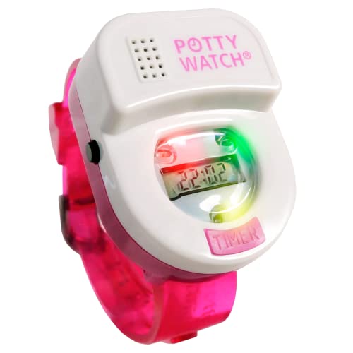Potty Time: The Original Potty Watch | Newly Improved 2020 ~ Water Resistant | Toddler Toilet Training Aid, Warranty Included (Automatic Timers with Music for Gentle Reminders), Pink + Battery Kit by Potty Time, Inc
