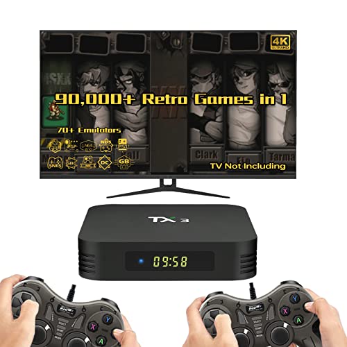 JMachen Video Games Console Built in 90,000+ Retro Games, 256G Retro Classic Gaming Console, Game System Compatible with MAME/Atari/Nintendo/Sega, with 2 Controllers, 4G RAM+32G ROM, S905X3 Quad-core by SHENZHEN ORANTH TECHNOLOGY CO.,LTD