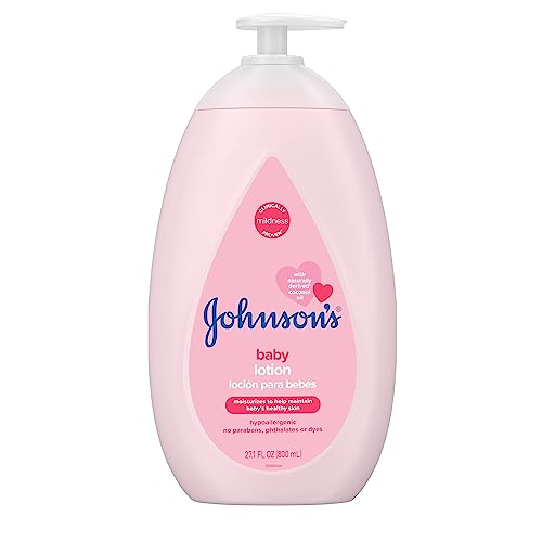 Johnson's Moisturizing Pink Baby Lotion with Coconut Oil, Gentle, Nourishing & Hydrating Baby Body Lotion, Hypoallergenic, Paraben-Free, Sulfate-Free, Dye-Free, Phthalate-Free, 27.1 fl. oz from Johnson & Johnson - Ketotifen