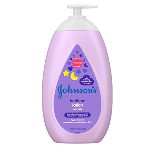 Johnson's Moisturizing Bedtime Baby Body Lotion with Coconut Oil & Relaxing NaturalCalm Aromas to Help Relax Baby, Hypoallergenic, Paraben- & Phthalate-Free Baby Skin Care, 27.1 fl. Oz from Johnson & Johnson - Ketotifen