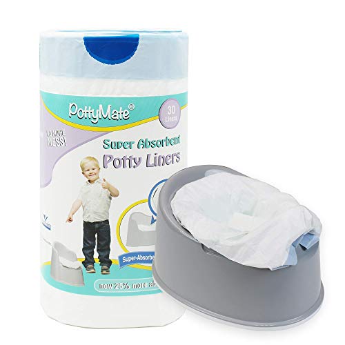 Potty Liners Pack of 30 Liners - Never Clean A Potty Again - PottyMate Liners with Super Absorbent Pad - Fits Any Standard or Travel Potty - by Cleanis by Cleanis