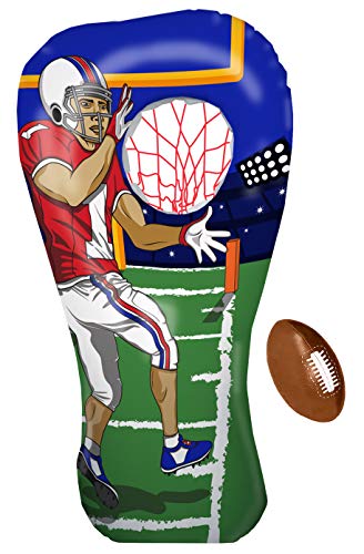 Inflatable Football Toss Target Party Game, Sports Toys Gear and Gifts for Kids Boys Girls and Family by Island Genius